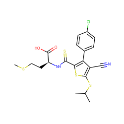 CSCC[C@H](NC(=S)c1sc(SC(C)C)c(C#N)c1-c1ccc(Cl)cc1)C(=O)O ZINC000103301040