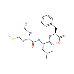 CSCC[C@H](NC=O)C(=O)N[C@@H](CC(C)C)C(=O)N[C@@H](Cc1ccccc1)C(=O)O ZINC000004099172