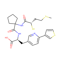 CSCC[C@H](S)C(=O)NC1(C(=O)N[C@@H](Cc2ccc(-c3ccsc3)nc2)C(=O)O)CCCC1 ZINC000013859938