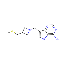 CSCC1CN(Cc2c[nH]c3c(N)ncnc23)C1 ZINC000014977933