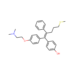 CSCCC/C(=C(\c1ccc(O)cc1)c1ccc(OCCN(C)C)cc1)c1ccccc1 ZINC000014978659