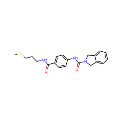 CSCCCNC(=O)c1ccc(NC(=O)N2Cc3ccccc3C2)cc1 ZINC000167559167