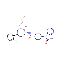 CSCCN1C[C@H](c2cccc(F)c2F)CC[C@@H](NC(=O)N2CCC(n3c(=O)[nH]c4ncccc43)CC2)C1=O ZINC000028827341