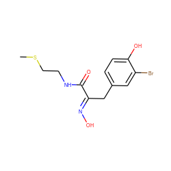 CSCCNC(=O)/C(Cc1ccc(O)c(Br)c1)=N/O ZINC000039635948