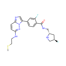 CSCCNc1ccc2ncc(-c3ccc(C(=O)NC[C@@H]4C[C@@H](F)CN4)c(F)c3)n2n1 ZINC000072177710