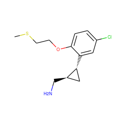 CSCCOc1ccc(Cl)cc1[C@@H]1C[C@H]1CN ZINC000299853717