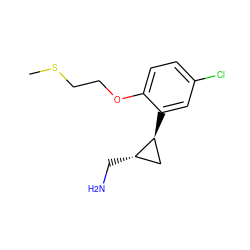 CSCCOc1ccc(Cl)cc1[C@H]1C[C@@H]1CN ZINC000299853718