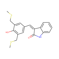 CSCc1cc(/C=C2\C(=O)Nc3ccccc32)cc(CSC)c1O ZINC000034136341