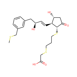 CSCc1cccc(C[C@H](O)/C=C/[C@H]2[C@H](O)CC(=O)[C@@H]2SCCCSCC(=O)O)c1 ZINC000013836453