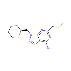 CSCc1nc(N)c2nnn(C[C@@H]3CCCCO3)c2n1 ZINC000084688175