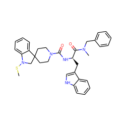 CSN1CC2(CCN(C(=O)N[C@H](Cc3c[nH]c4ccccc34)C(=O)N(C)Cc3ccccc3)CC2)c2ccccc21 ZINC000095613225