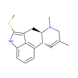 CSc1[nH]c2cccc3c2c1C[C@@H]1[C@@H]3C=C(C)CN1C ZINC000013826350