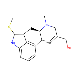 CSc1[nH]c2cccc3c2c1C[C@@H]1[C@@H]3C=C(CO)CN1C ZINC000013826389