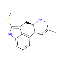 CSc1[nH]c2cccc3c2c1C[C@H]1NCC(C)=C[C@H]31 ZINC000013826368