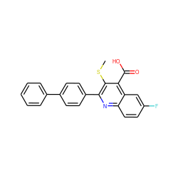 CSc1c(-c2ccc(-c3ccccc3)cc2)nc2ccc(F)cc2c1C(=O)O ZINC000029329546