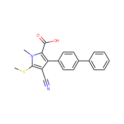 CSc1c(C#N)c(-c2ccc(-c3ccccc3)cc2)c(C(=O)O)n1C ZINC000038147745