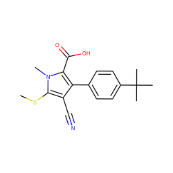 CSc1c(C#N)c(-c2ccc(C(C)(C)C)cc2)c(C(=O)O)n1C ZINC000038147746