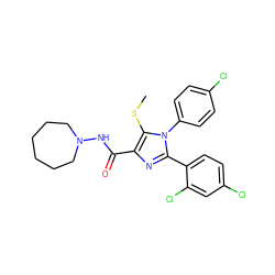 CSc1c(C(=O)NN2CCCCCC2)nc(-c2ccc(Cl)cc2Cl)n1-c1ccc(Cl)cc1 ZINC000043100773