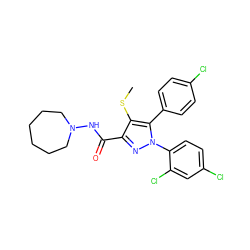 CSc1c(C(=O)NN2CCCCCC2)nn(-c2ccc(Cl)cc2Cl)c1-c1ccc(Cl)cc1 ZINC000043177178