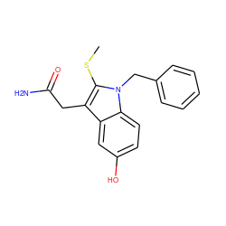 CSc1c(CC(N)=O)c2cc(O)ccc2n1Cc1ccccc1 ZINC000013445747