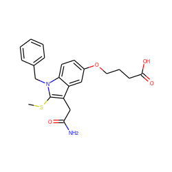 CSc1c(CC(N)=O)c2cc(OCCCC(=O)O)ccc2n1Cc1ccccc1 ZINC000013445858