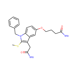 CSc1c(CC(N)=O)c2cc(OCCCC(N)=O)ccc2n1Cc1ccccc1 ZINC000001540047