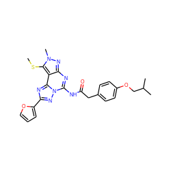 CSc1c2c(nc(NC(=O)Cc3ccc(OCC(C)C)cc3)n3nc(-c4ccco4)nc23)nn1C ZINC000045284755