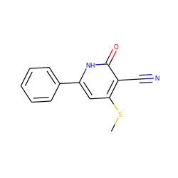 CSc1cc(-c2ccccc2)[nH]c(=O)c1C#N ZINC000013597585