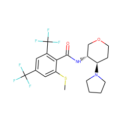 CSc1cc(C(F)(F)F)cc(C(F)(F)F)c1C(=O)N[C@@H]1COCC[C@H]1N1CCCC1 ZINC000072318446