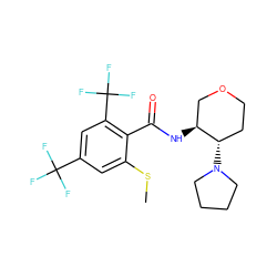 CSc1cc(C(F)(F)F)cc(C(F)(F)F)c1C(=O)N[C@H]1COCC[C@@H]1N1CCCC1 ZINC000118607432