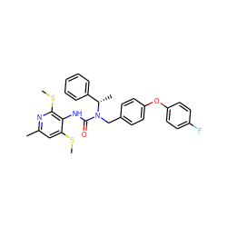 CSc1cc(C)nc(SC)c1NC(=O)N(Cc1ccc(Oc2ccc(F)cc2)cc1)[C@@H](C)c1ccccc1 ZINC000027518218