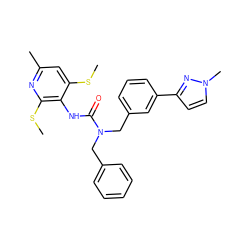 CSc1cc(C)nc(SC)c1NC(=O)N(Cc1ccccc1)Cc1cccc(-c2ccn(C)n2)c1 ZINC000013780005