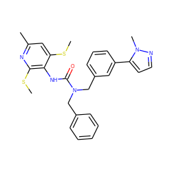 CSc1cc(C)nc(SC)c1NC(=O)N(Cc1ccccc1)Cc1cccc(-c2ccnn2C)c1 ZINC000013780006