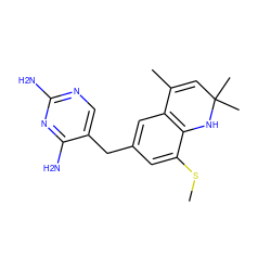 CSc1cc(Cc2cnc(N)nc2N)cc2c1NC(C)(C)C=C2C ZINC000029569610