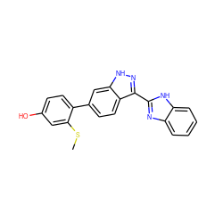 CSc1cc(O)ccc1-c1ccc2c(-c3nc4ccccc4[nH]3)n[nH]c2c1 ZINC000167022918