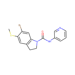 CSc1cc2c(cc1Br)N(C(=O)Nc1cccnc1)CC2 ZINC000013779449