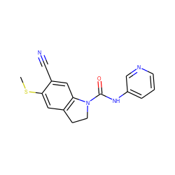 CSc1cc2c(cc1C#N)N(C(=O)Nc1cccnc1)CC2 ZINC000013779440