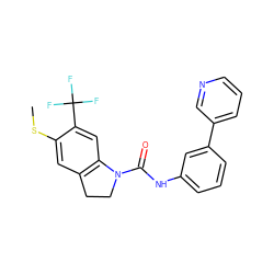 CSc1cc2c(cc1C(F)(F)F)N(C(=O)Nc1cccc(-c3cccnc3)c1)CC2 ZINC000000838862