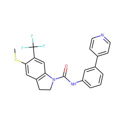 CSc1cc2c(cc1C(F)(F)F)N(C(=O)Nc1cccc(-c3ccncc3)c1)CC2 ZINC000013806125