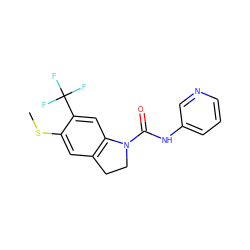 CSc1cc2c(cc1C(F)(F)F)N(C(=O)Nc1cccnc1)CC2 ZINC000000601825