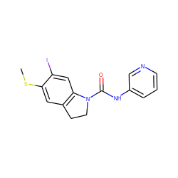 CSc1cc2c(cc1I)N(C(=O)Nc1cccnc1)CC2 ZINC000013779451