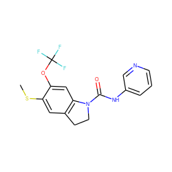 CSc1cc2c(cc1OC(F)(F)F)N(C(=O)Nc1cccnc1)CC2 ZINC000013779441