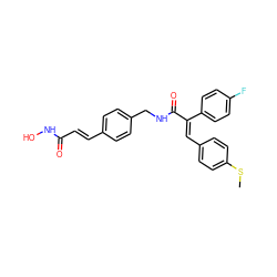 CSc1ccc(/C=C(/C(=O)NCc2ccc(/C=C/C(=O)NO)cc2)c2ccc(F)cc2)cc1 ZINC000059260684