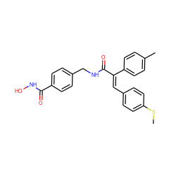 CSc1ccc(/C=C(/C(=O)NCc2ccc(C(=O)NO)cc2)c2ccc(C)cc2)cc1 ZINC000059259820