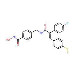 CSc1ccc(/C=C(/C(=O)NCc2ccc(C(=O)NO)cc2)c2ccc(F)cc2)cc1 ZINC000059264797