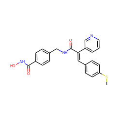 CSc1ccc(/C=C(/C(=O)NCc2ccc(C(=O)NO)cc2)c2cccnc2)cc1 ZINC000059264807