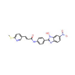 CSc1ccc(/C=C/C(=O)Nc2ccc(-c3nc4ccc([N+](=O)[O-])cc4n3O)cc2)cn1 ZINC000049034643