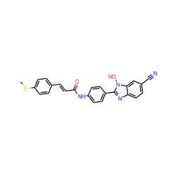 CSc1ccc(/C=C/C(=O)Nc2ccc(-c3nc4ccc(C#N)cc4n3O)cc2)cc1 ZINC000049037493