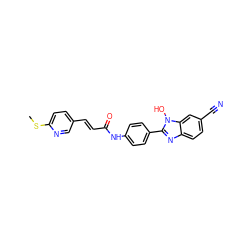 CSc1ccc(/C=C/C(=O)Nc2ccc(-c3nc4ccc(C#N)cc4n3O)cc2)cn1 ZINC000049047358