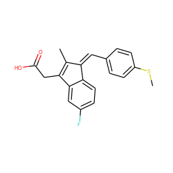 CSc1ccc(/C=C2/C(C)=C(CC(=O)O)c3cc(F)ccc32)cc1 ZINC000012404515